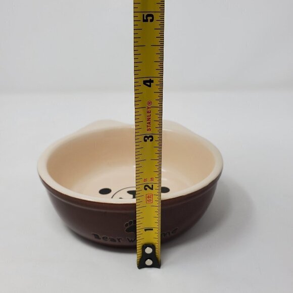 Ceramic Bear Pet Food Dish Pair of Feeder Bowls - Picture 7 of 7